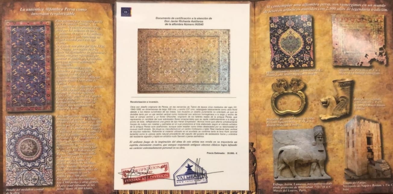 Certificado de autenticidad numerado y sellado de la galería