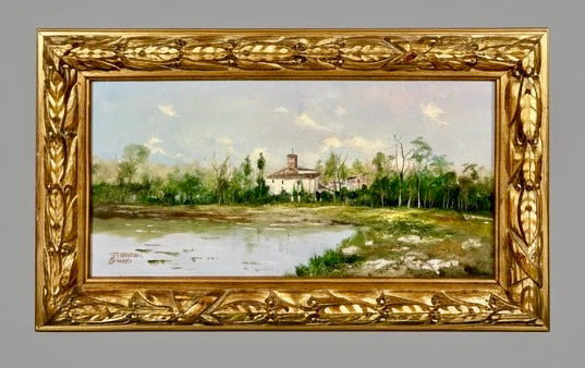 Paisaje con ermita y lago · Foto 01