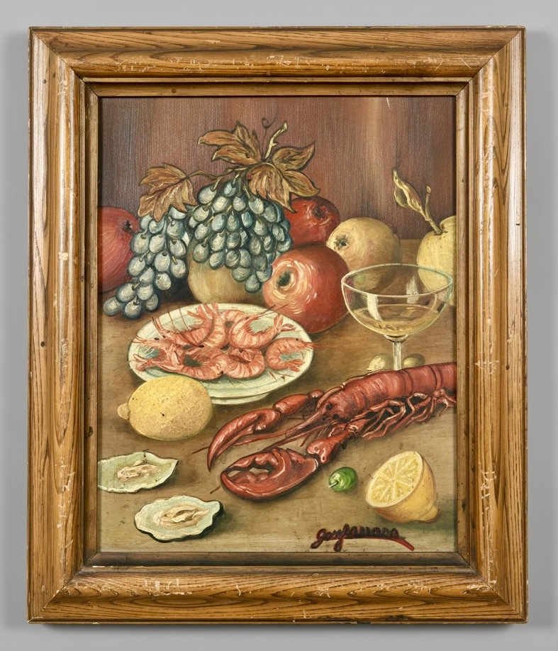 Bodegón con mariscos y frutas · Foto 01
