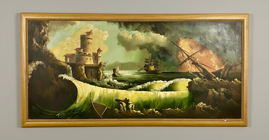Castillo costero y tormenta en la galería