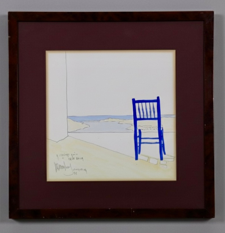 Acuarela de Ciutadella: Silla azul · Foto 01