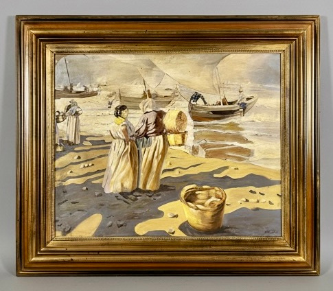 Pescadores y mujeres en playa · Foto 01