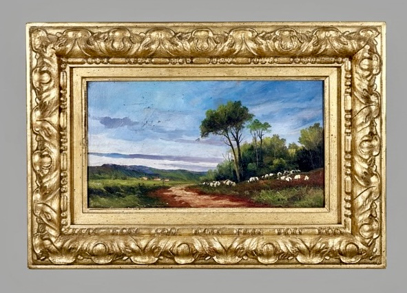 Paisaje castellano con pastor en la galería