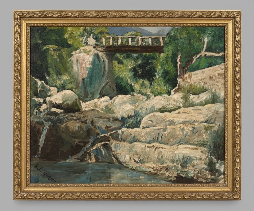 Puente y rocas (Pirineo) en la galería