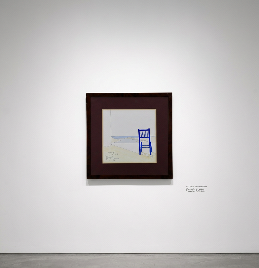 Acuarela de Ciutadella: Silla azul · Expuesta en galería
