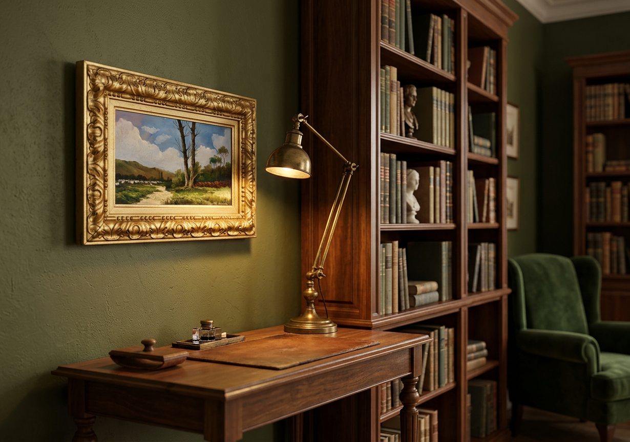 Paisaje con rebaño y álamos · En otra decoración