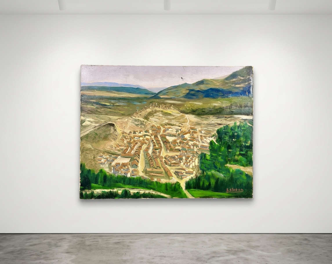 Vista aérea pueblo español · Expuesta en galería