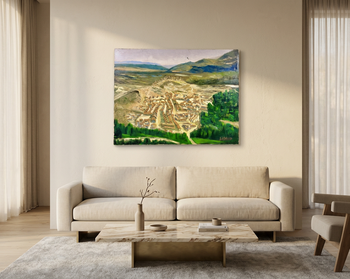 Vista aérea pueblo español, detalle de su artesanía