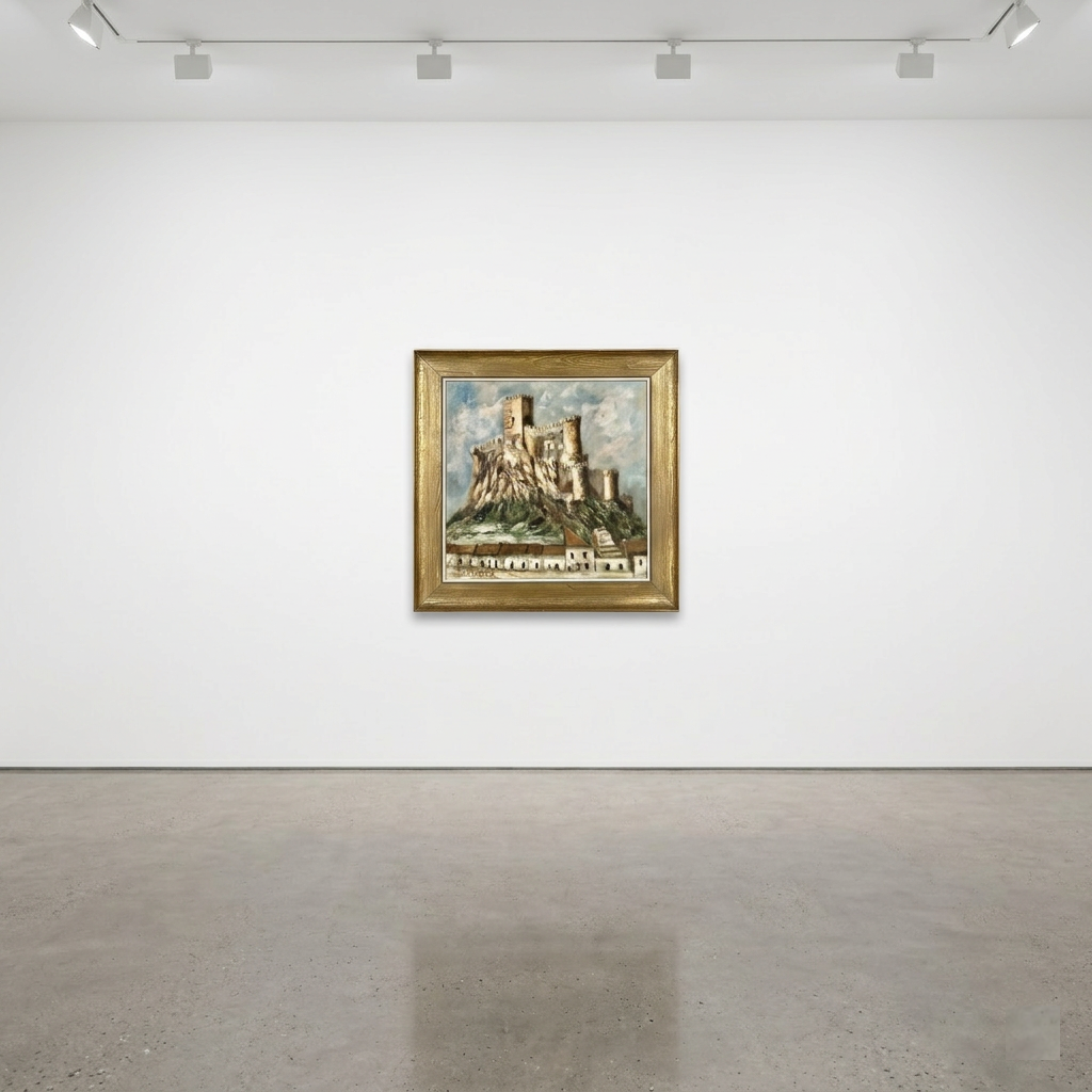 Castillo sobre colina · Expuesta en galería