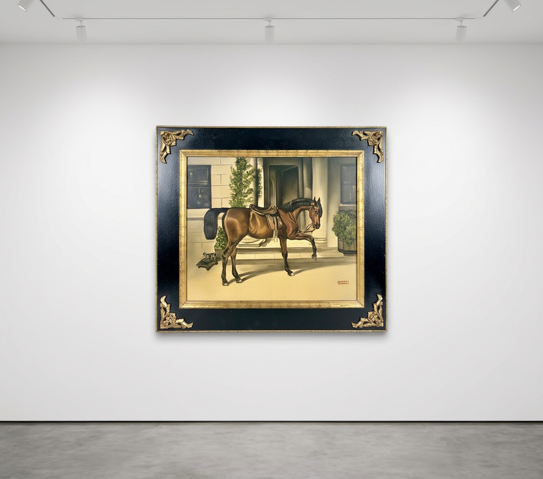Caballo ensillado · Expuesta en galería