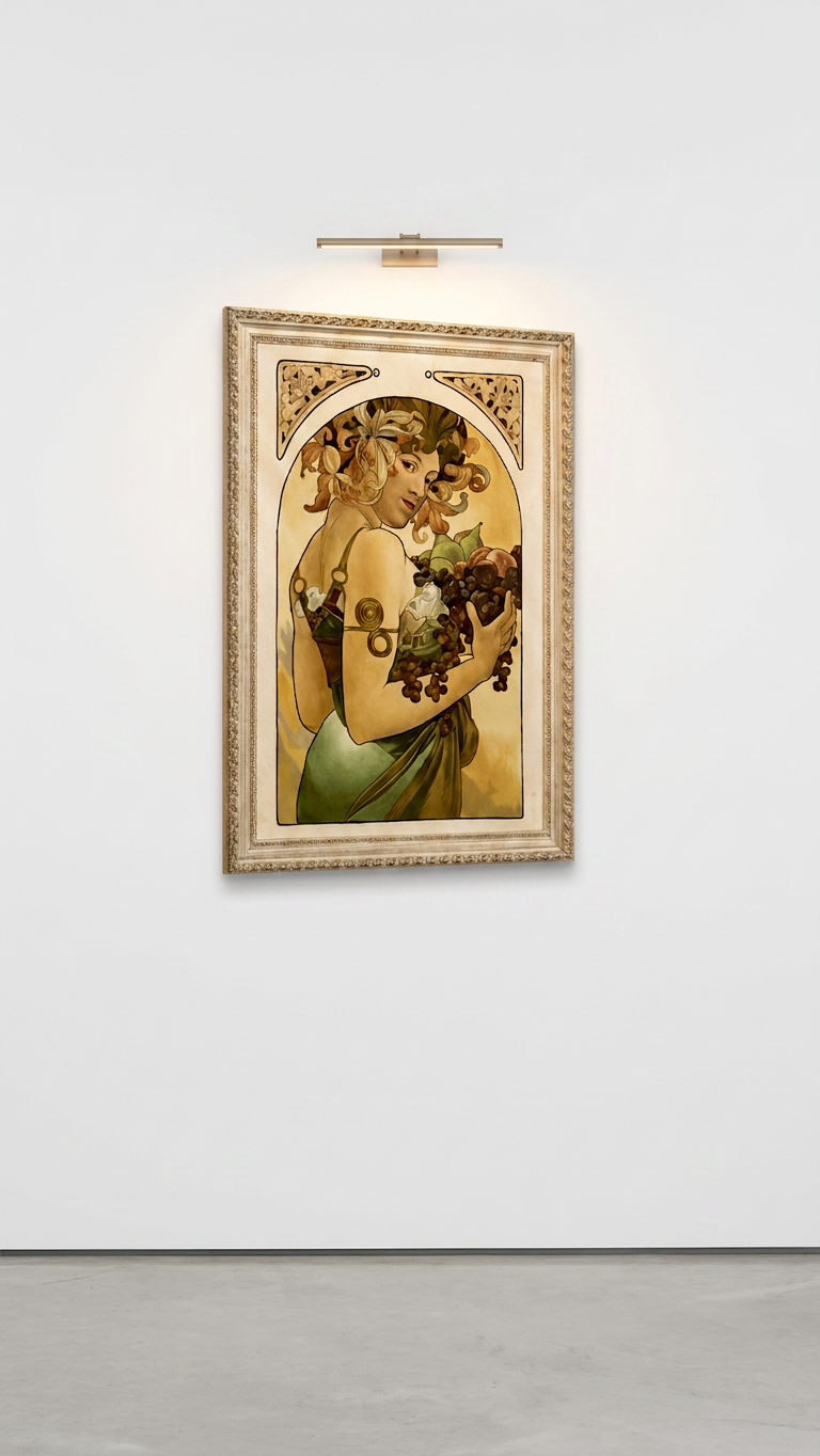 Dama con racimos (Mucha), fotografía general