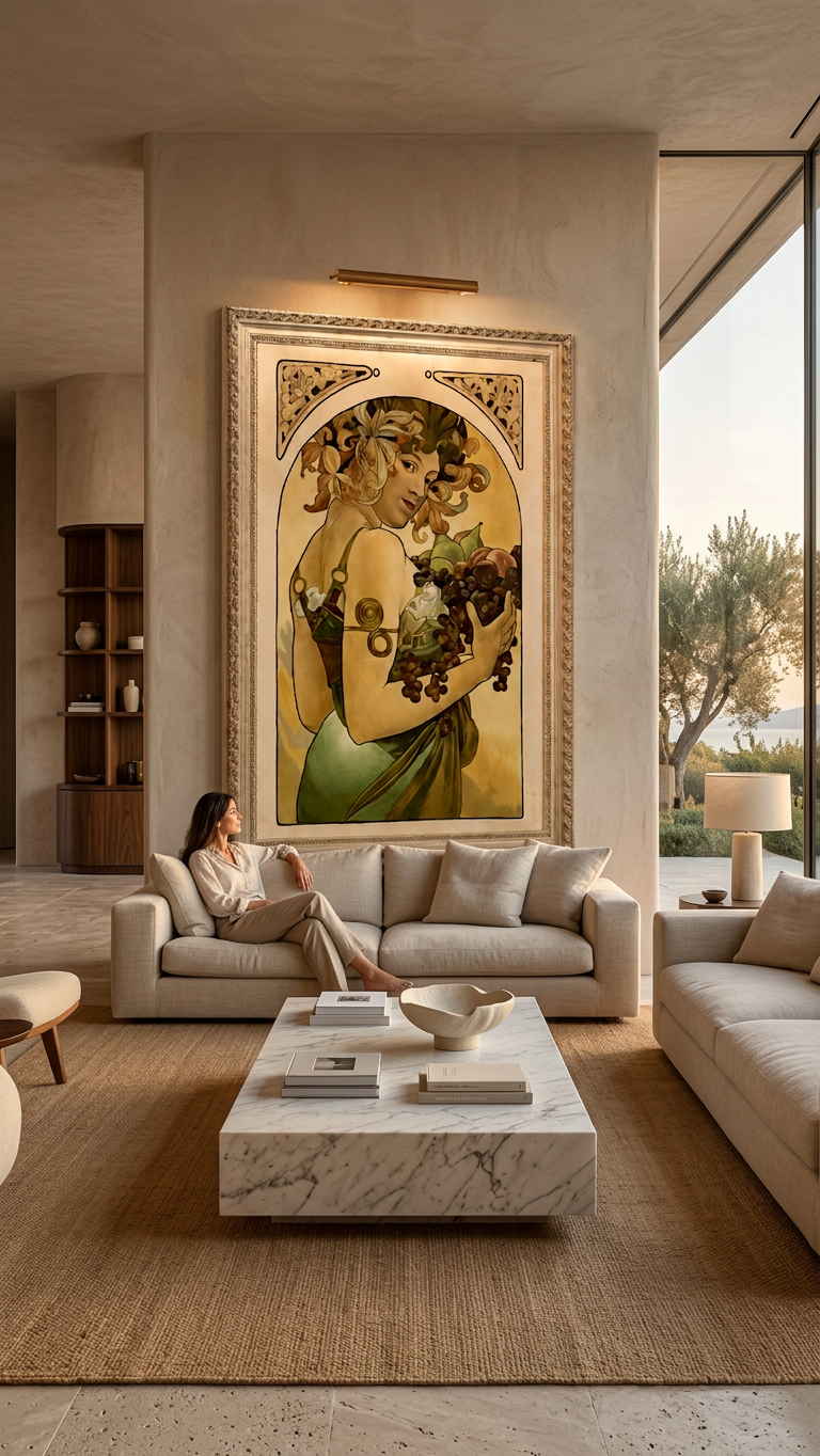 Dama con racimos (Mucha) · En decoración