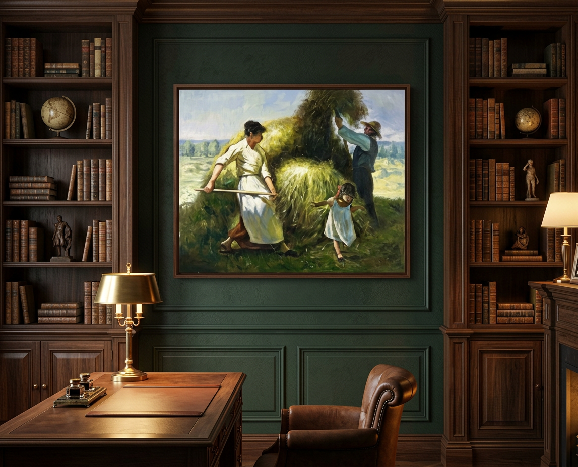 Familia en la siega · En otra decoración