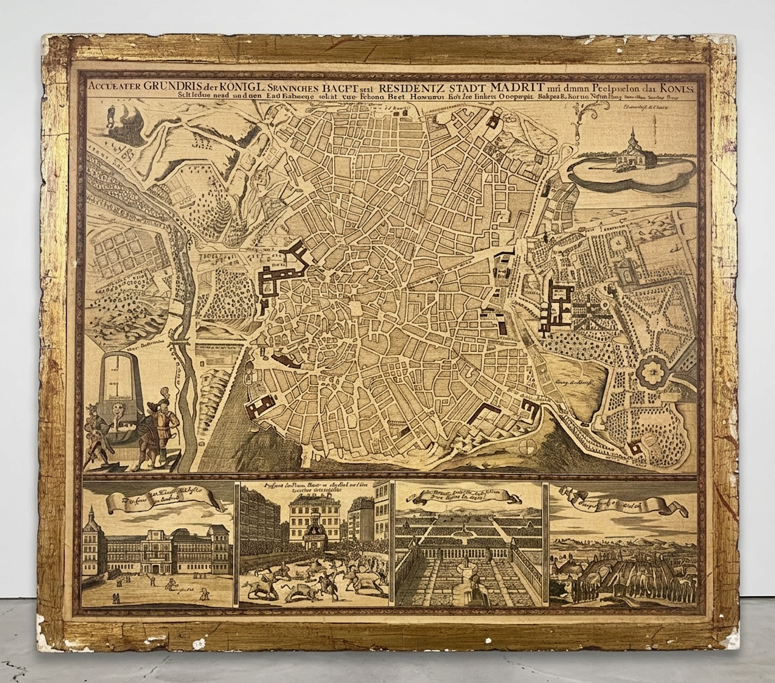 Plano de Madrid (S. XVIII) · Expuesta en galería