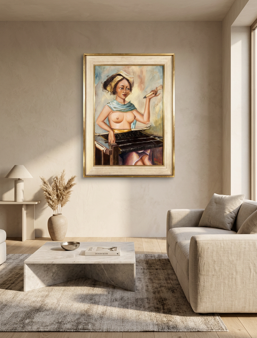 Joven tejedora (Bali) · En decoración
