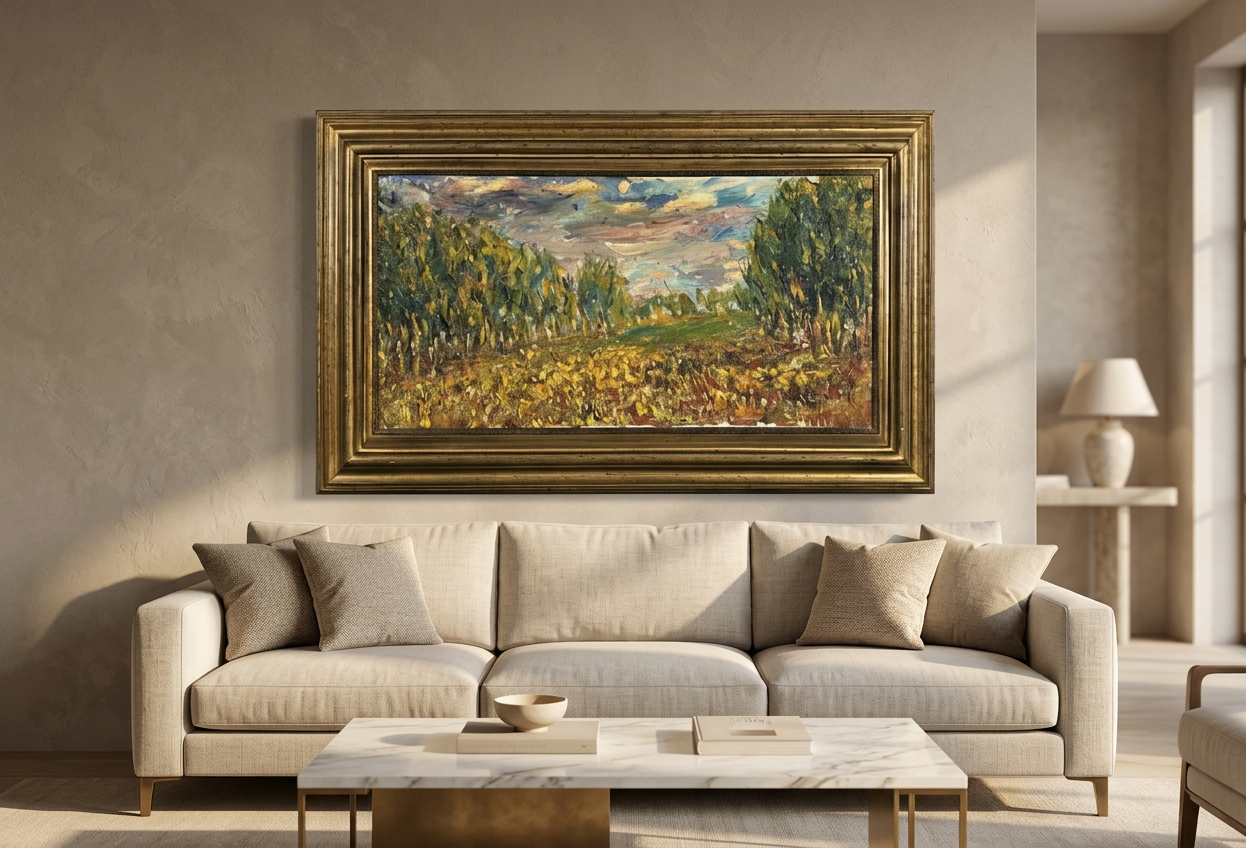 Paisaje castellano (1975), detalle de su artesanía