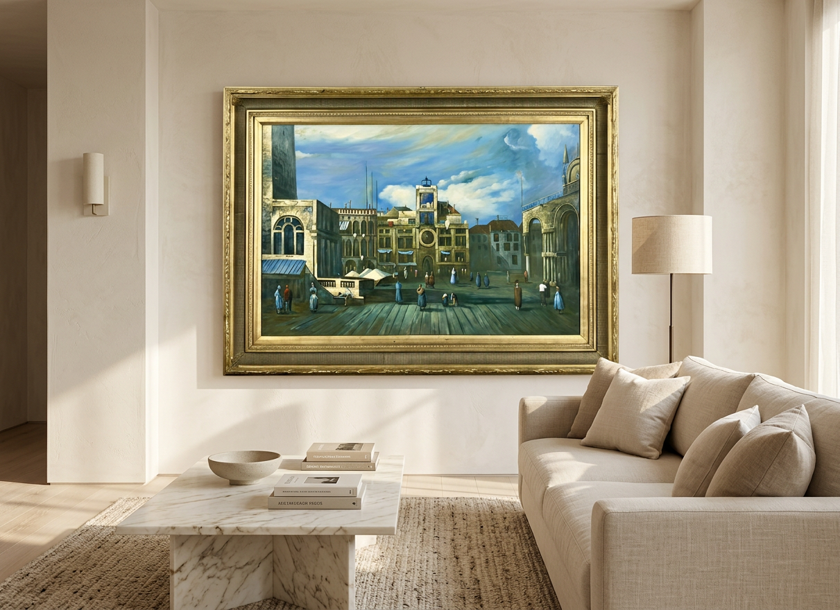 Plaza veneciana con figuras · En decoración