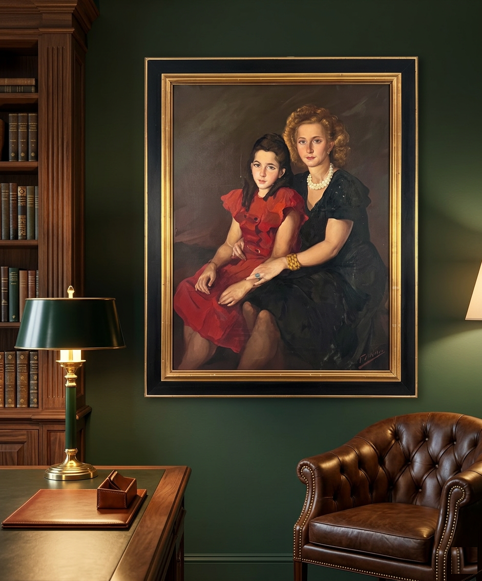 Retrato de madre e hija, imagen de su historia y procedencia