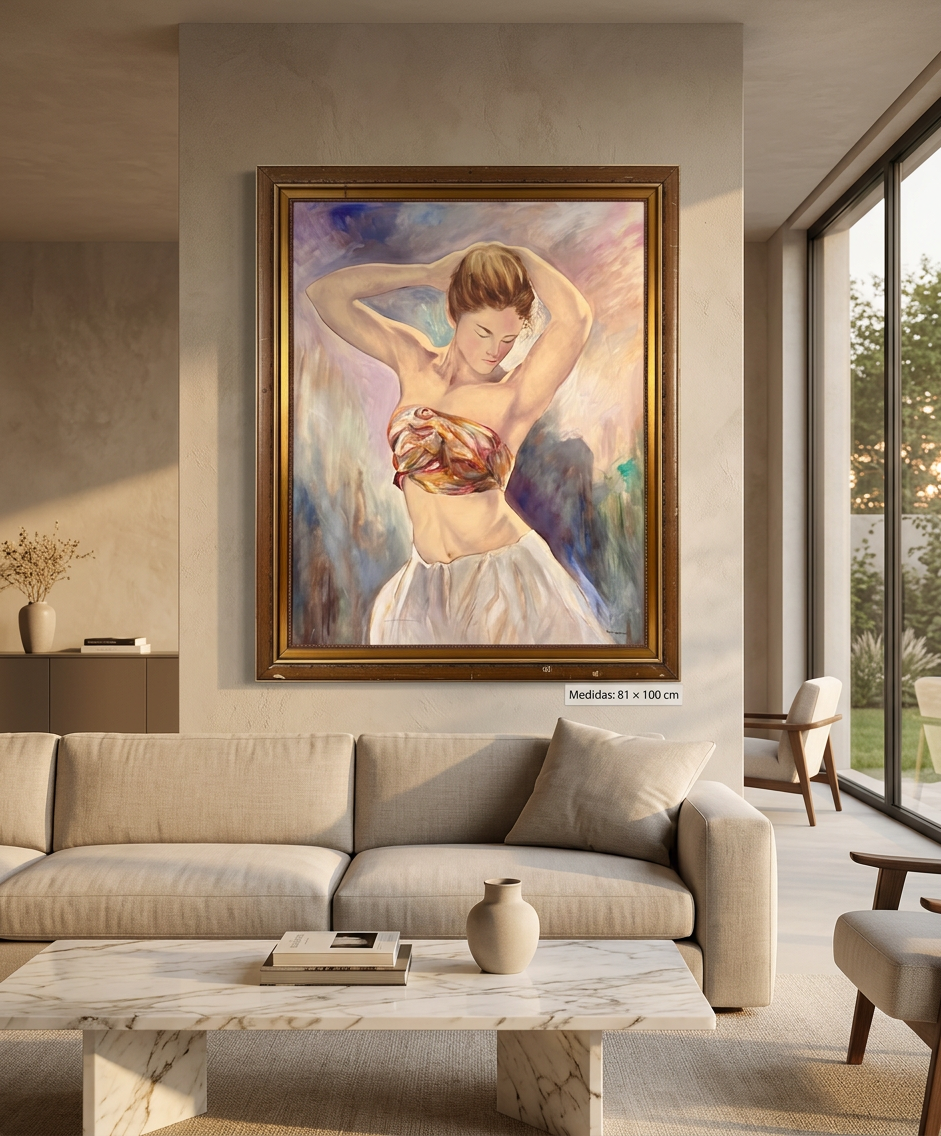 Joven con los brazos alzados · En decoración