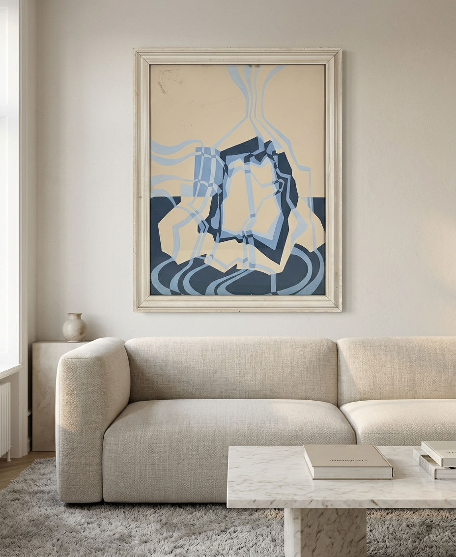 Composición geométrica, detalle de su artesanía