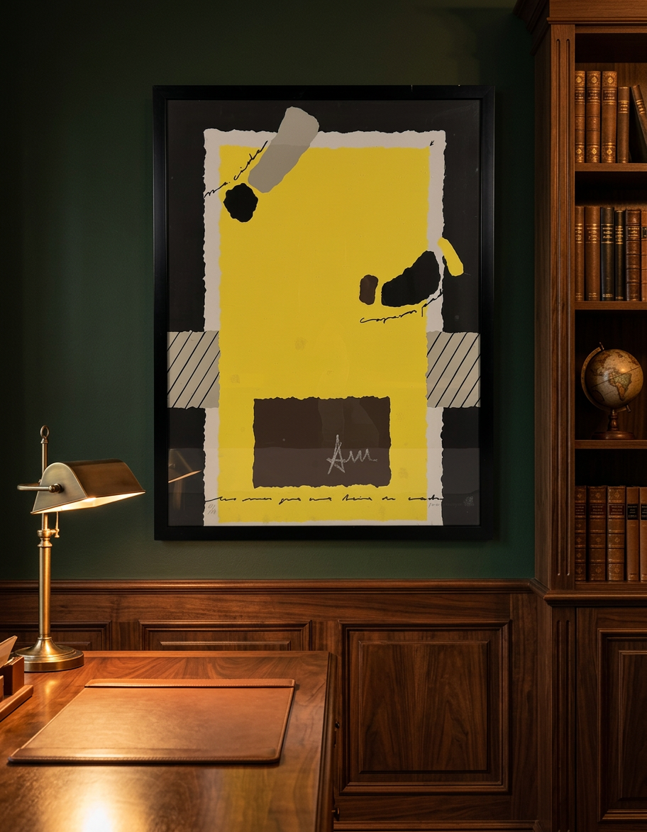 Composición amarillo y negro, imagen de su historia y procedencia