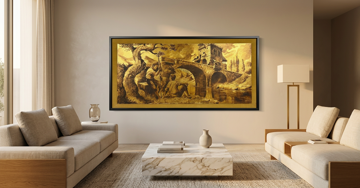 Pastores junto al puente · En decoración