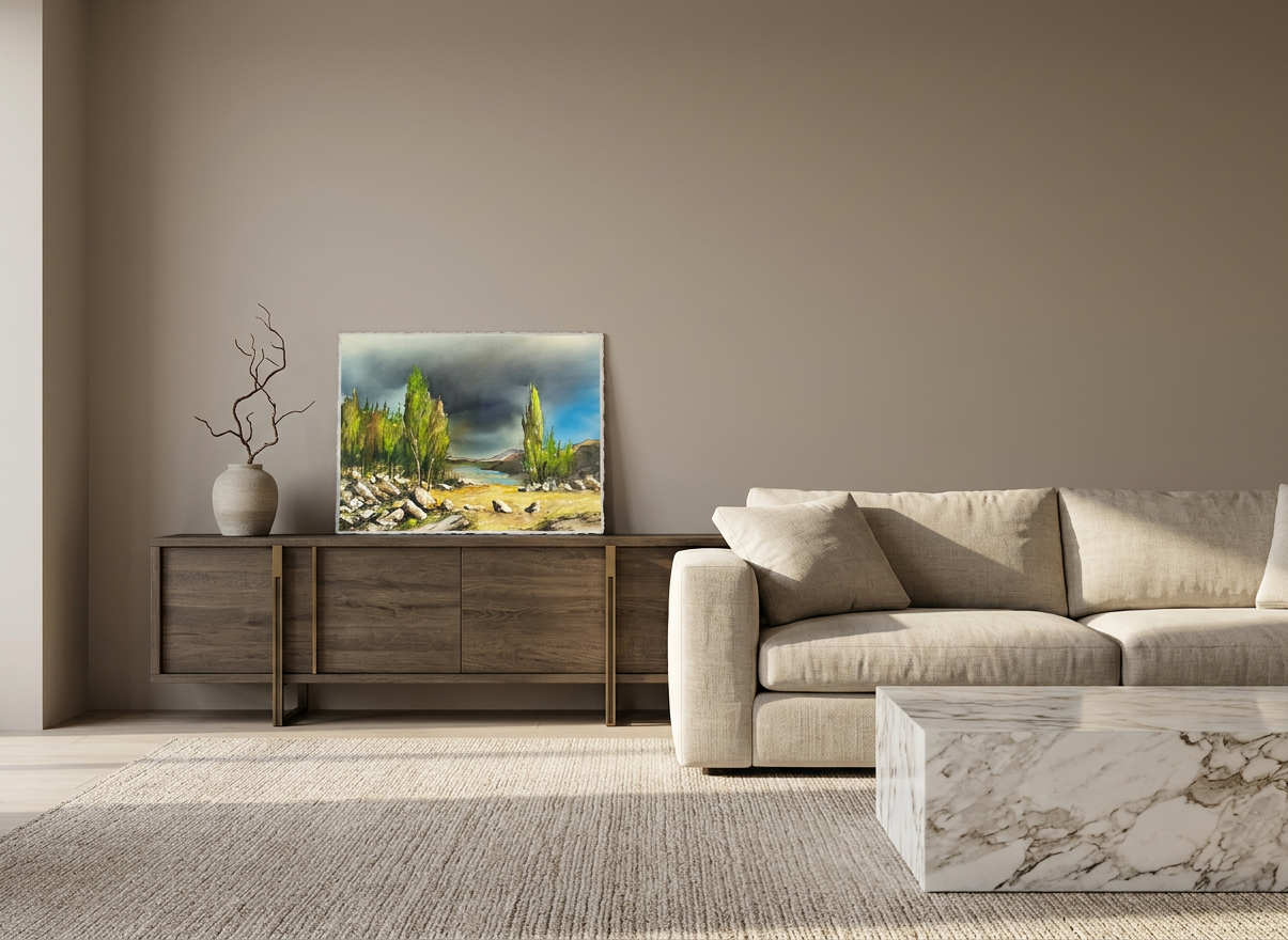 Paisaje con arboleda, detalle de su artesanía