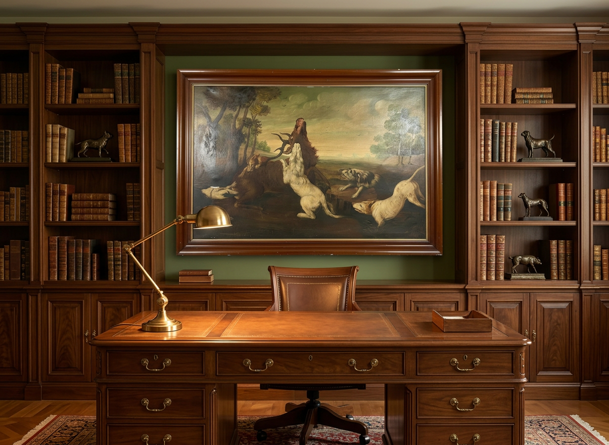 Escena de cacería (ciervo) · En otra decoración