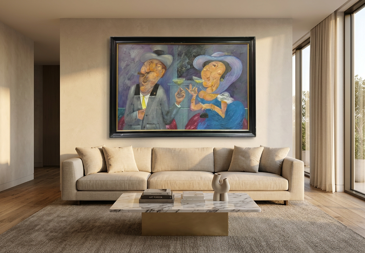 Pareja brindando (Sátira) · En decoración