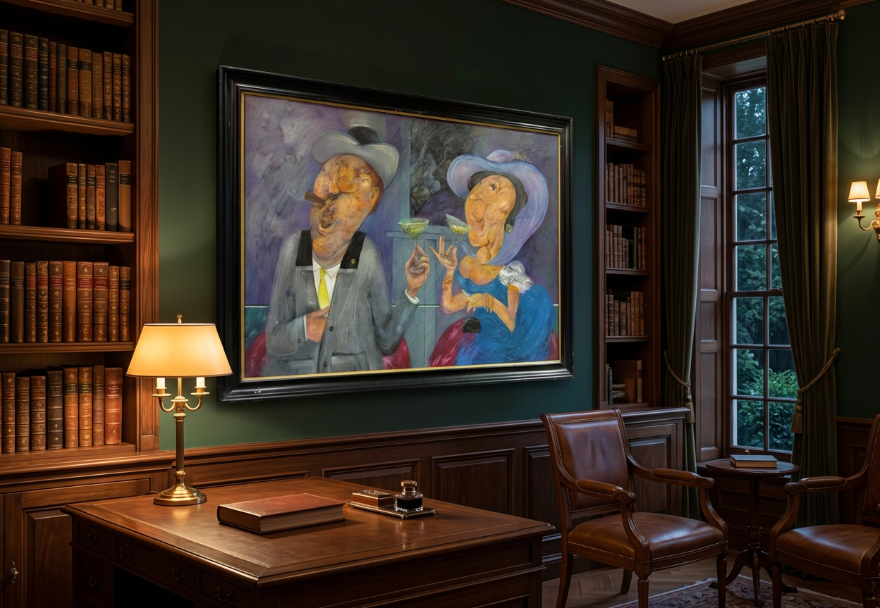 Pareja brindando (Sátira) · En otra decoración