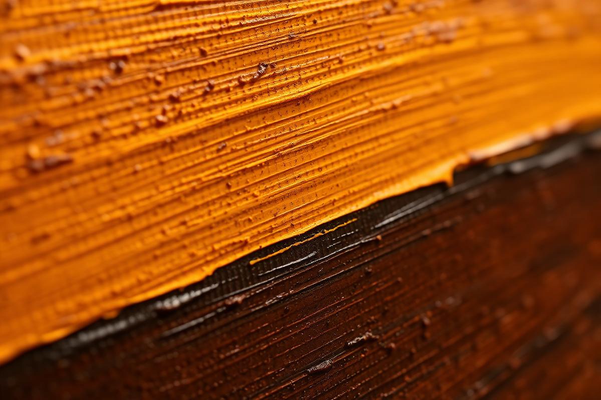 Detalle macro de pinceladas de óleo sobre lienzo
